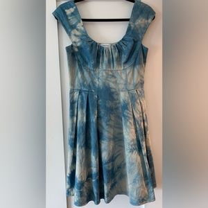 Calvin Klein hand tie-dyed natural indigo dress / size Medium
